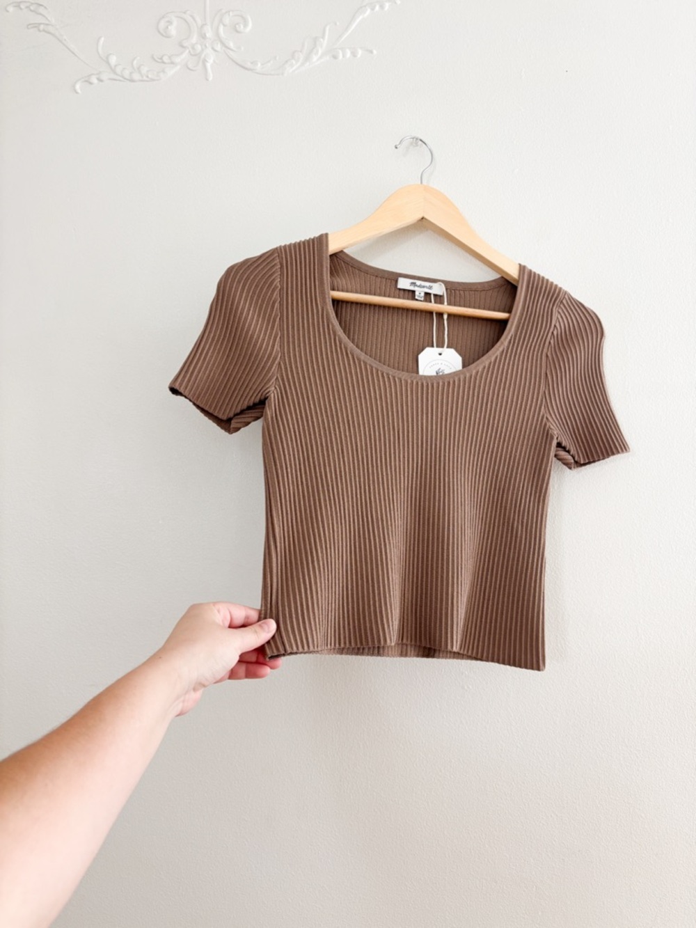 Madewell Brown Ribbed Top - Picture 6 of 7